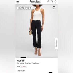 ✨ MOTHER The Insider Crop Fray Jeans – Night In Paris – Size 28 ✨